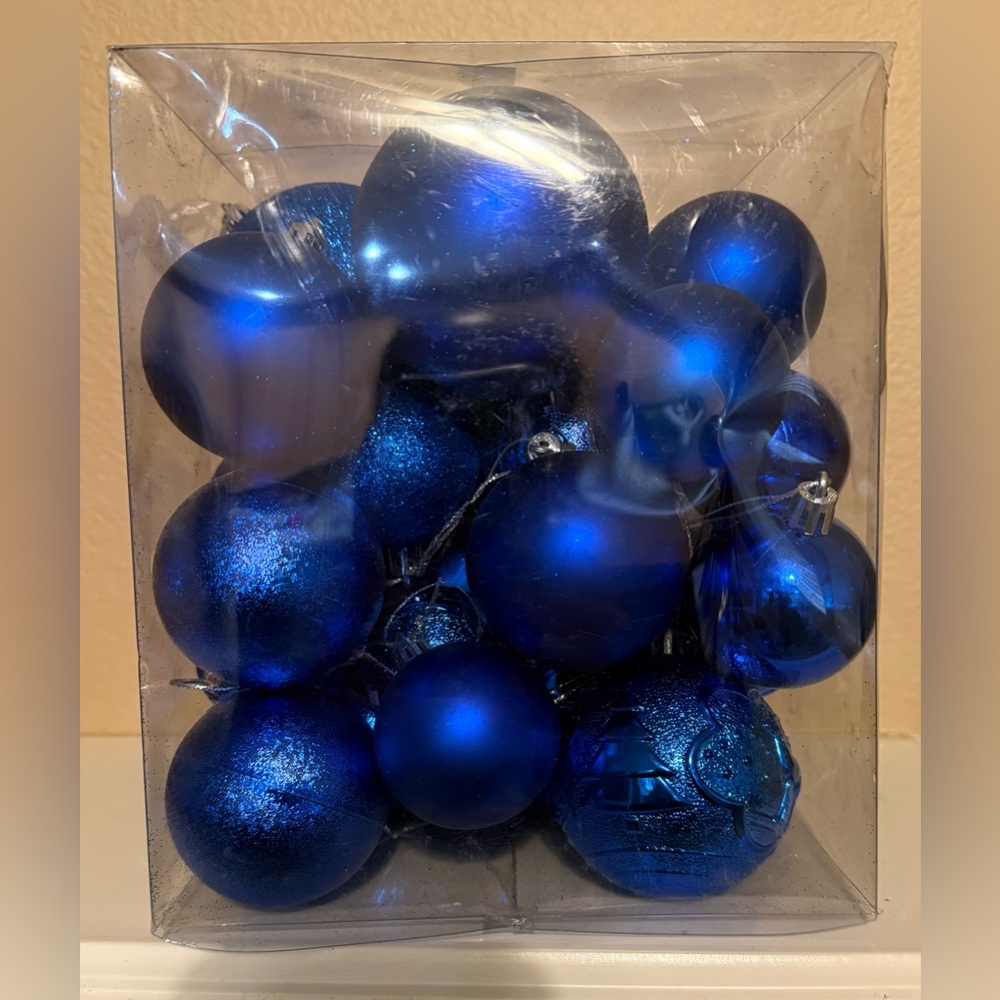 Blue Shatterproof Christmas Ornaments